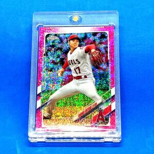Shohei Ohtani SP 343/350 Refractor Topps Chrome Pink Speckled Foil #159